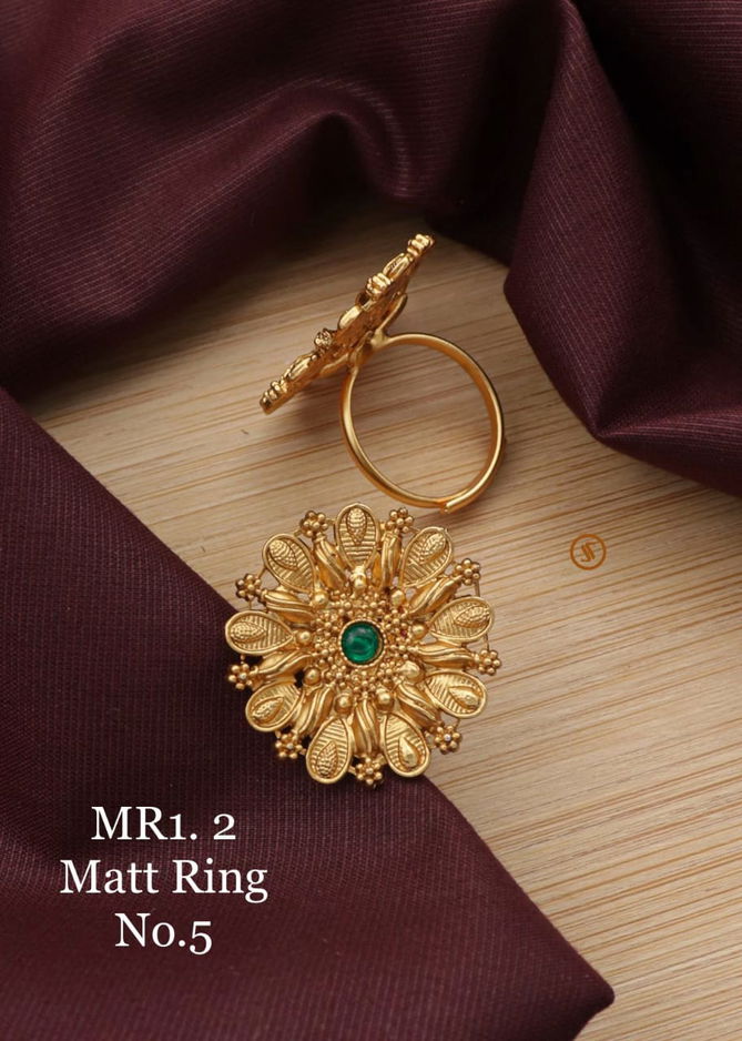 MR1 Designer Rajawadi Matt Rings Wholesalers In Delhi
